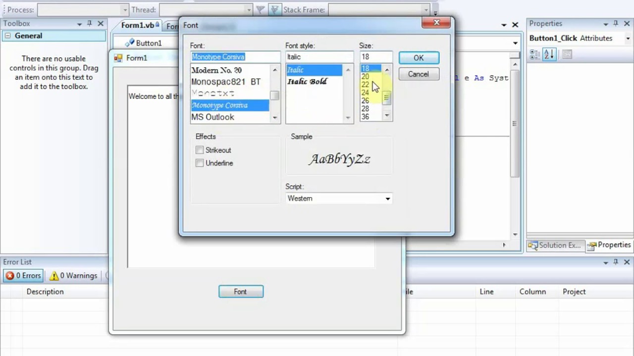 fontdialog using vb.net | itechsoftwareacademy