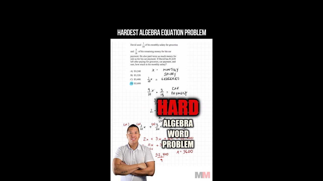 Hardest SAT ALGEBRA WORD PROBLEM that I've Found
