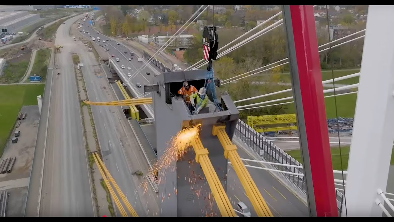 A 40, Rheinbrücke Neuenkamp: Film zum Rückbau der Bestandsbrücke