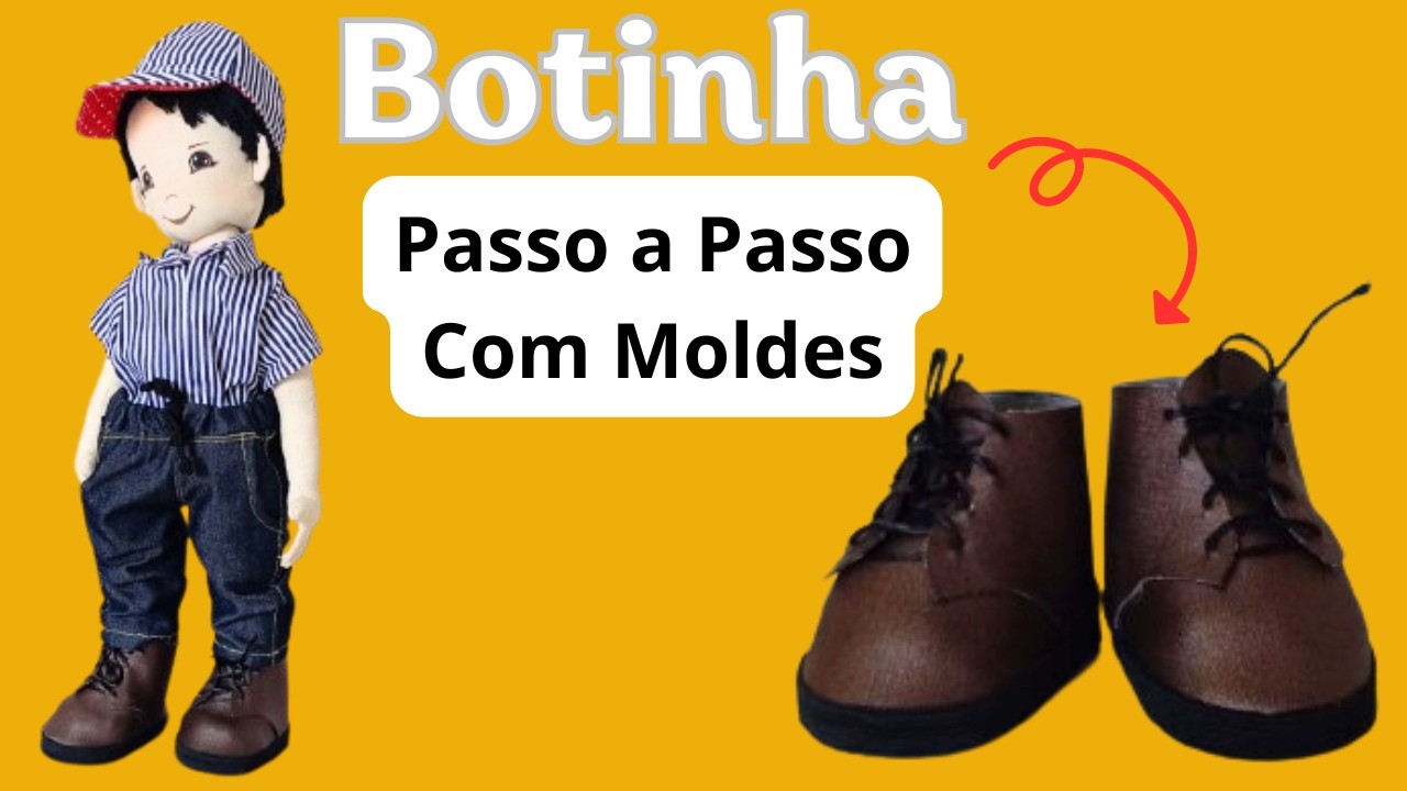 Botinha de BONECA DE PANO Feito com corino.💥 #sapatinhodeboneca #diy