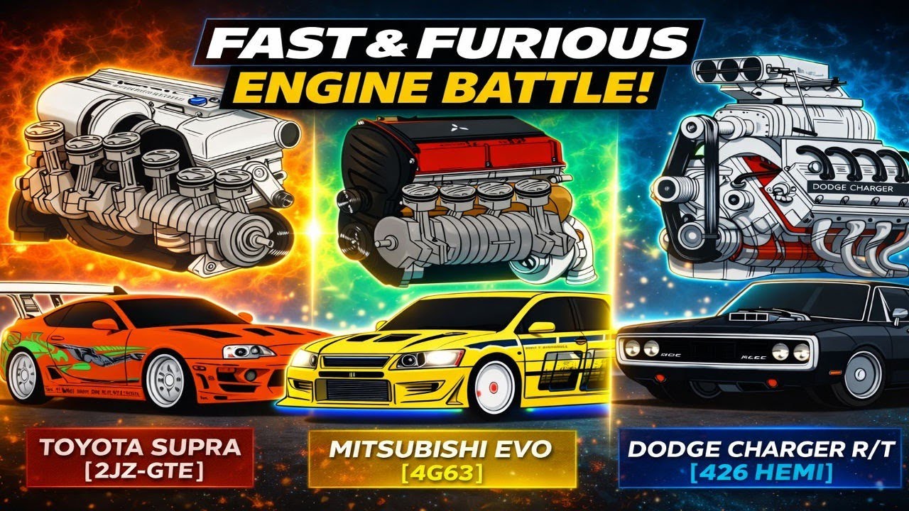 Extraordinary JDM Car Animation With Engine | Supra MK4 & MK5, Skyline R34, RX7, EVO, GTR ⚙️🔥