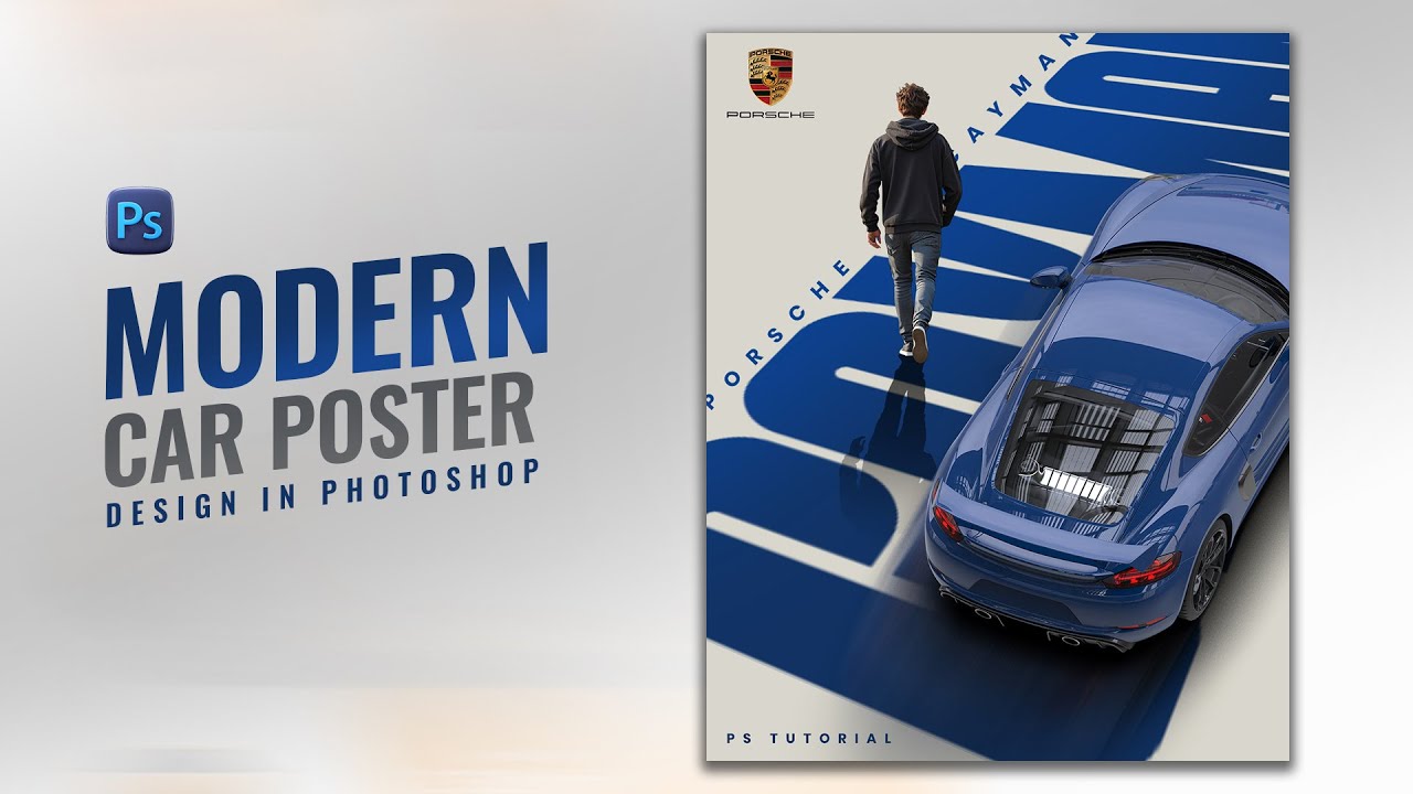 Modern Car Poster Design in Photoshop | Sports Car Poster Design | Photoshop Tutorial | JZ Graphics