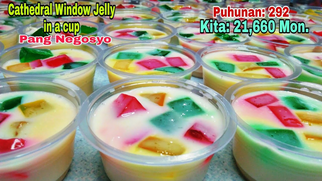 Cathedral Window Jelly in a cup uulit-ulitin nyo sa sarap! Complete With Costing/Patok Pang Negos
