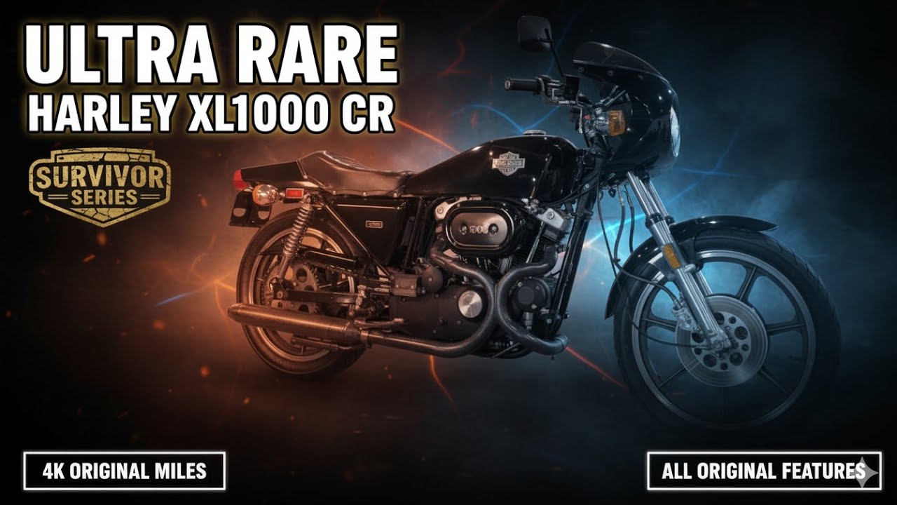 УЛЬТРА-РЕДКИЙ Harley XL1000CR Cafe Racer 1977 года: оригинальное состояние и сиамский звук выхлопа!