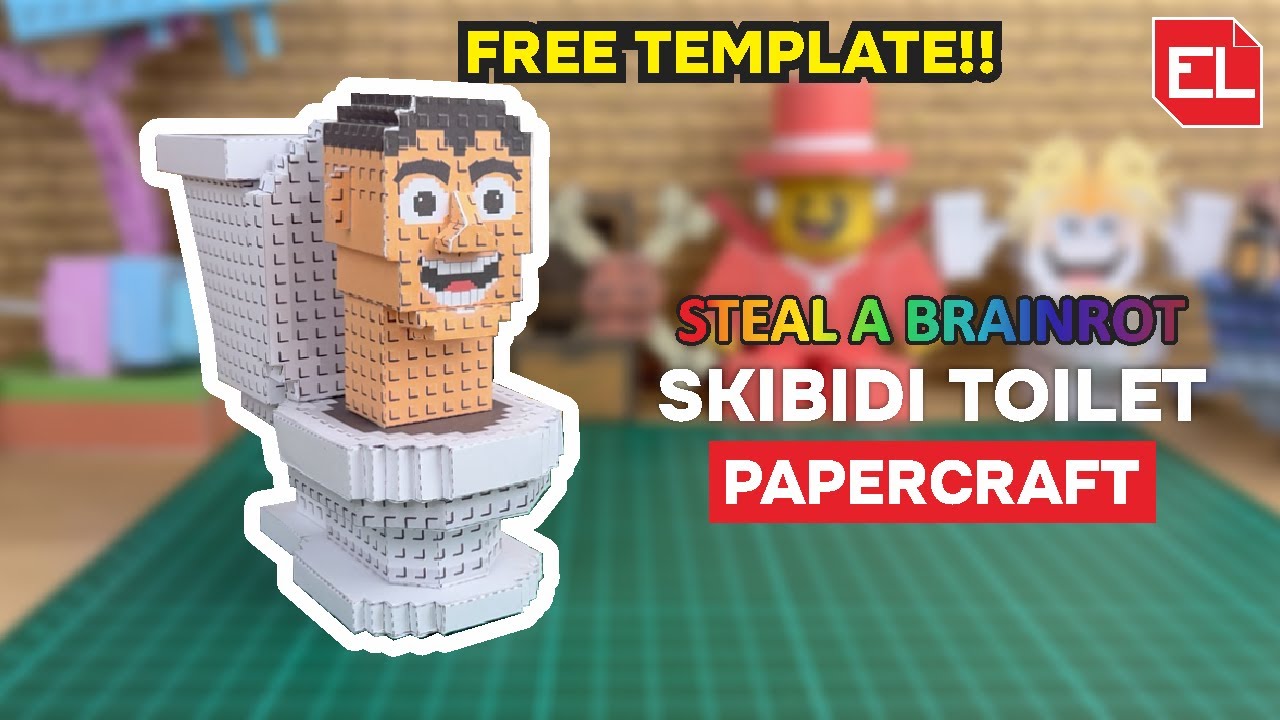 How to Make Skibidi Toilet Paper Craft (FREE TEMPLATE) - Steal a Brainrot | Roblox | DIY | Tutorial