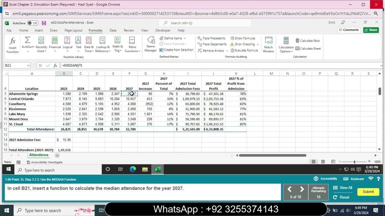 Excel Chapter 2 Simulation Exam | Excel Chapter 2 Simulation Exam | Complete Solution of Myiitlab