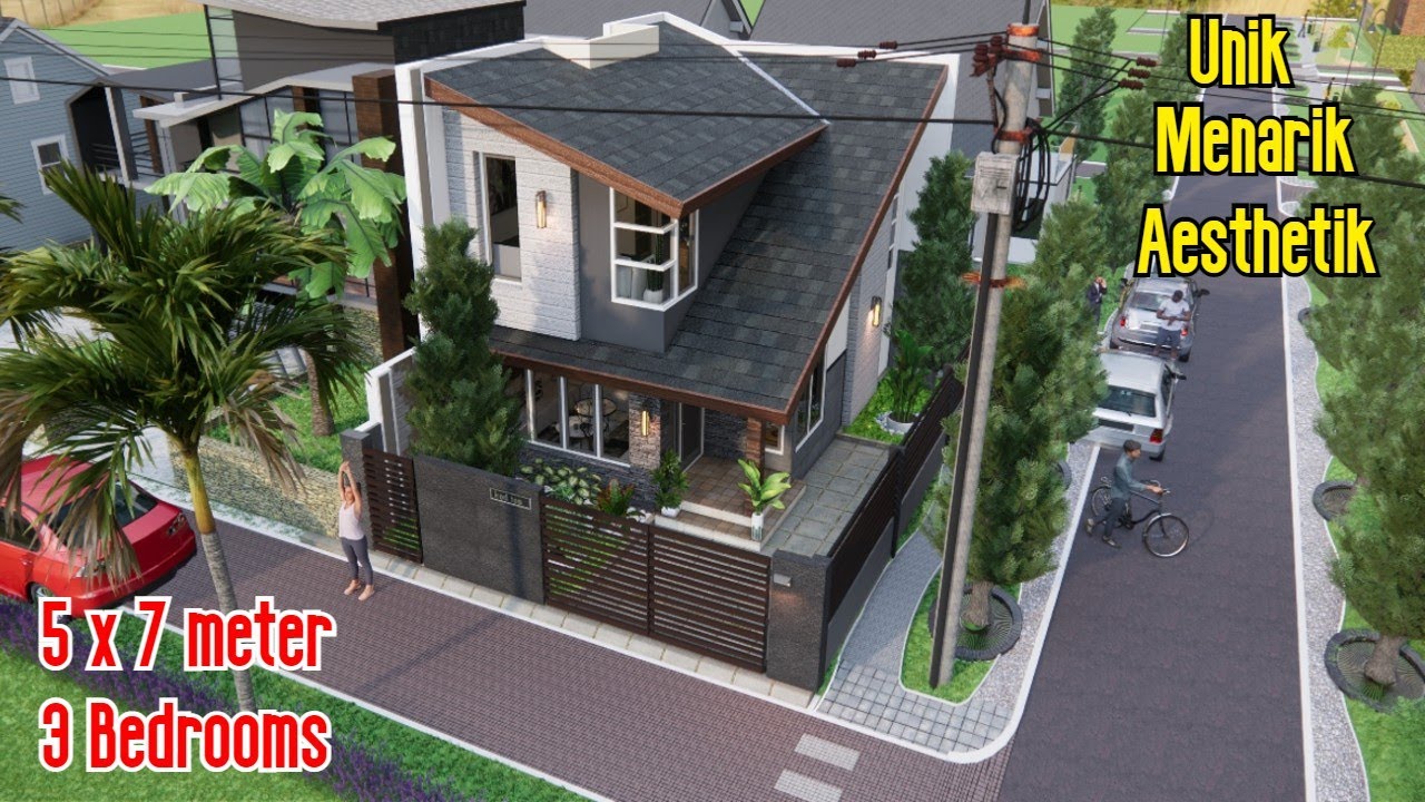 Bentuknya GAK BIASA tapi Estetikanya LUAR BIASA! Rumah Modern 5x7 m yang Super Keren