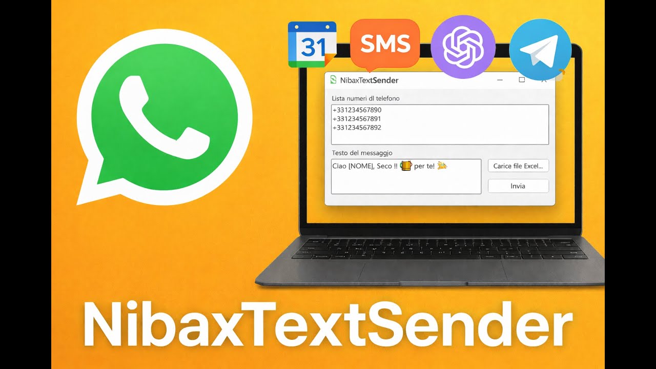 NibaxTextSender: BOT intelligente per WhatsApp, Telegram e SMS per prenotazioni e ordini automatici