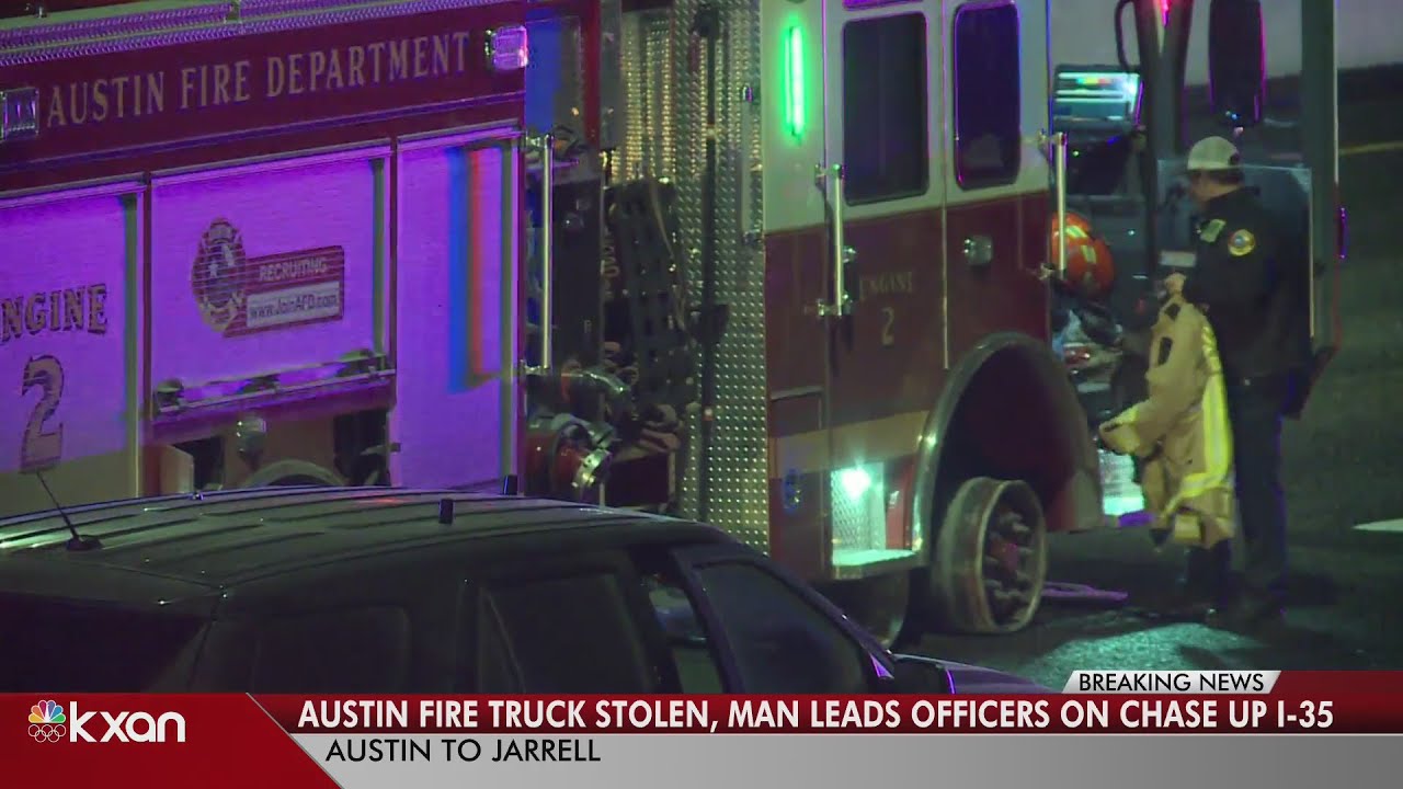 Man takes stolen fire truck on chase up I-35 toward Jarrell