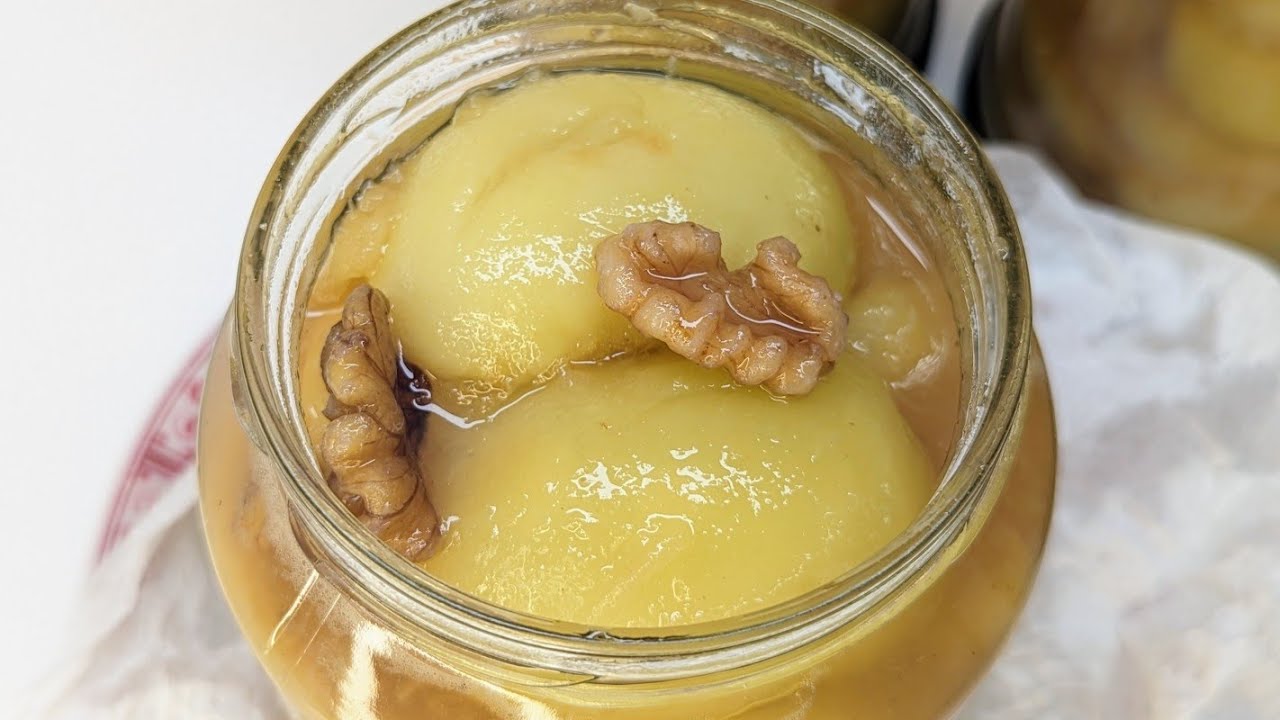 Bester Pfirsich-Kompott mit Walnüssen ever! Marmelade m Pfirsichen 🍑 soo lecker! Pfirsiche einlegen