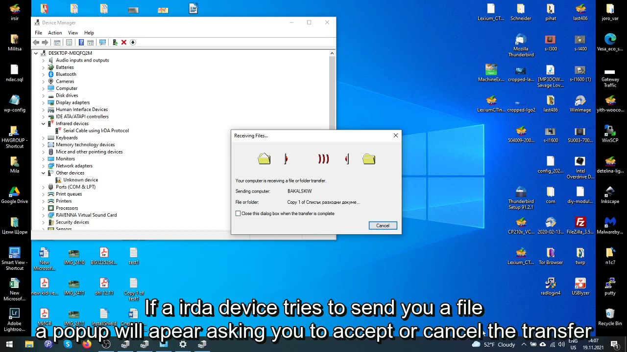 irDA in Windows 10