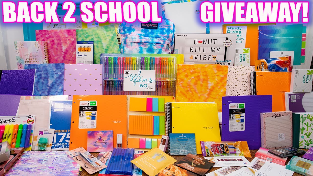 HUGE BACK TO SCHOOL GIVEAWAY #1 - School supplies, Makeup & more