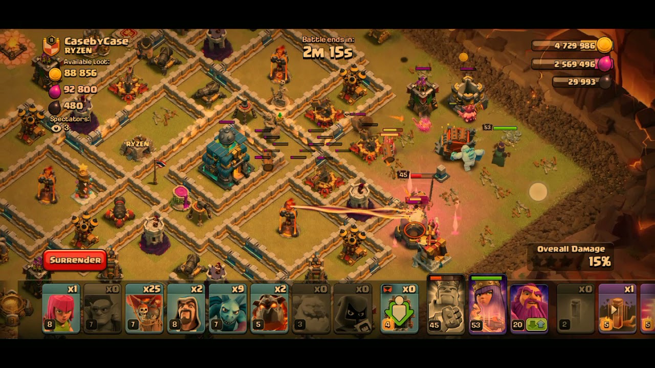 Skelly donut lalo attack; Attacking in war with the skelly donut lalo attack it's quite strong..💪