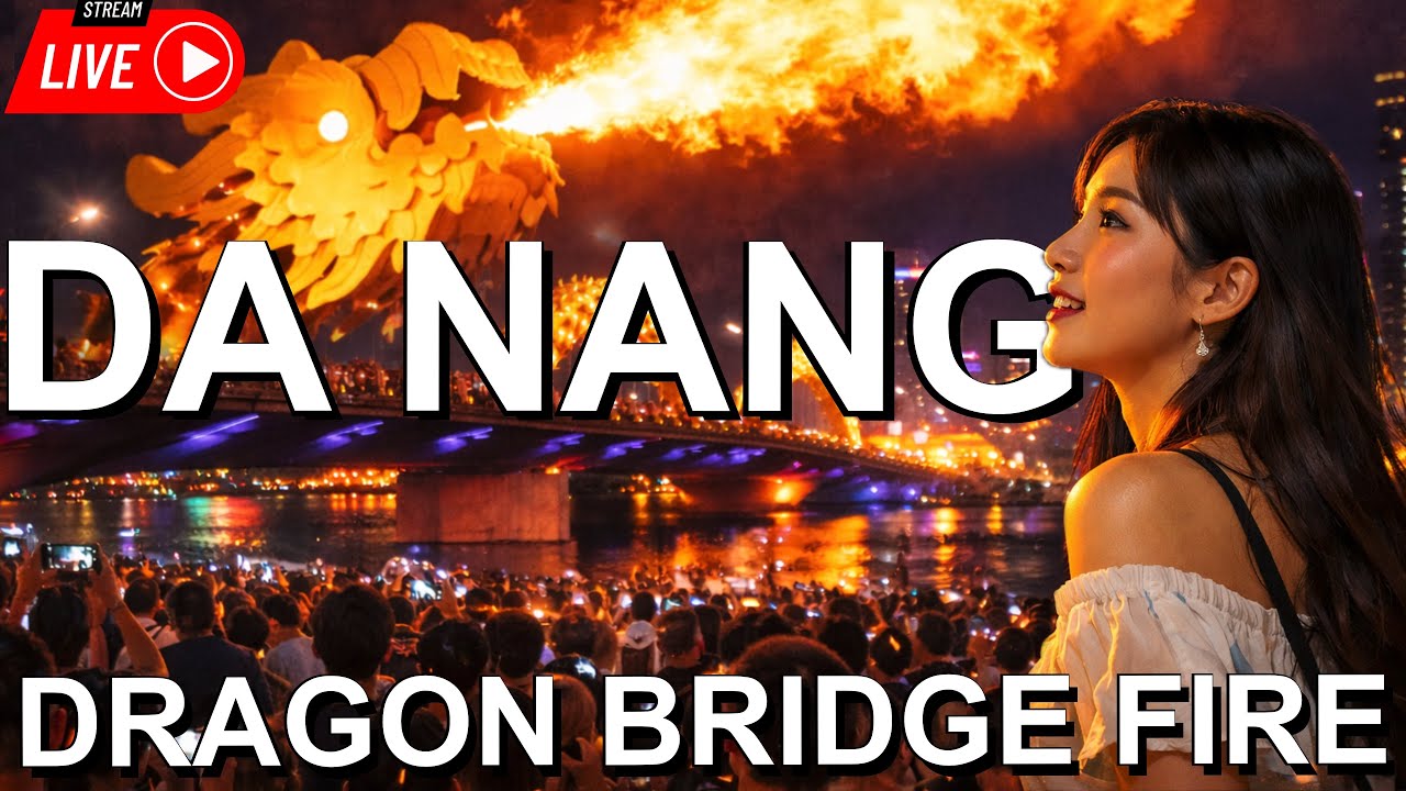 Da Nang Night LIVE 🇻🇳 | Dragon Bridge Fire Show & Weekend Crowd (4K)