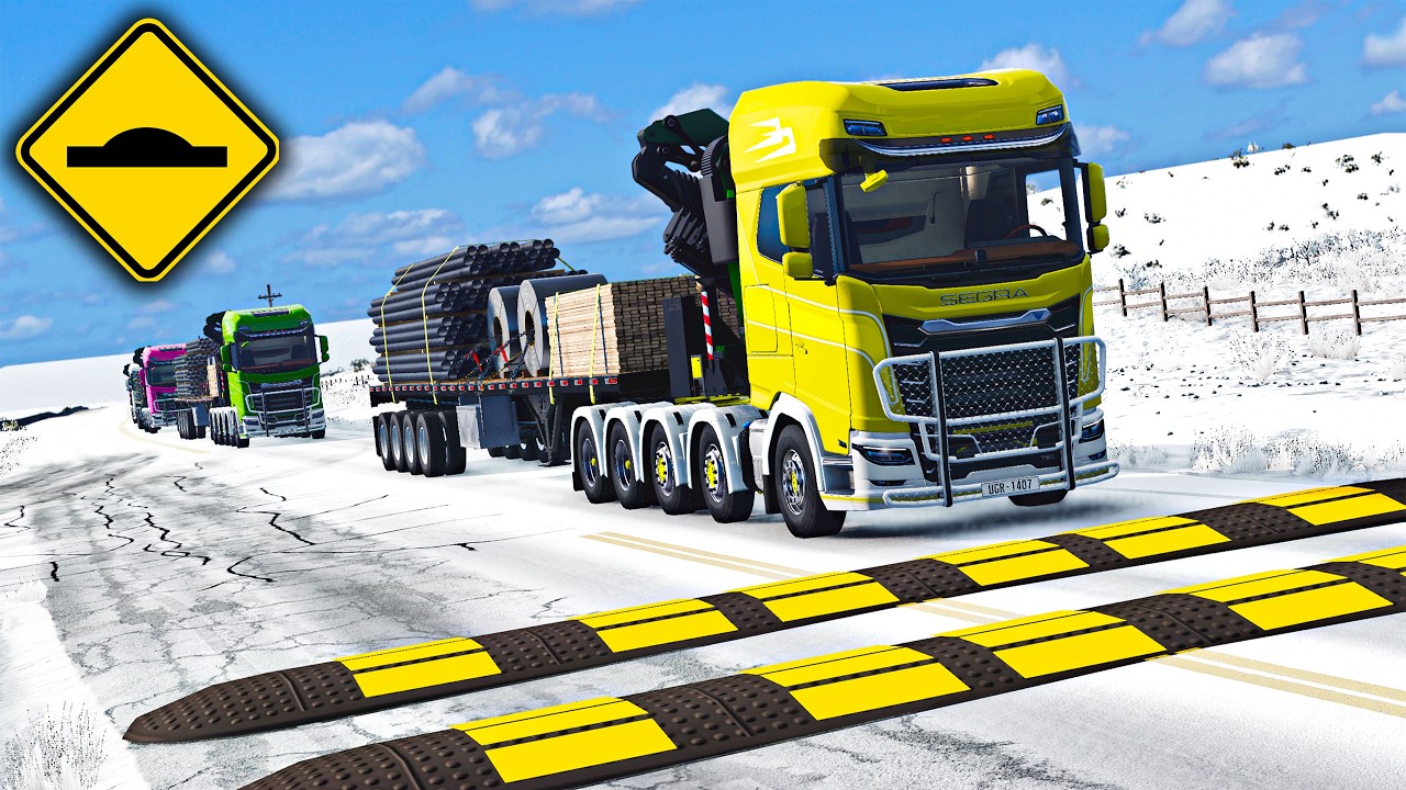 Heavy Duty Trucks vs Extreme Speed Bumps – Suspension Torture Test