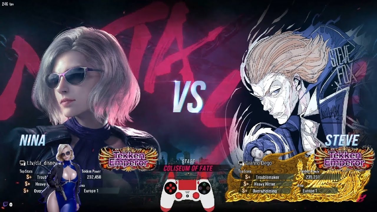 Tekken Emperor Nina VS Steve (Gianno Dego)