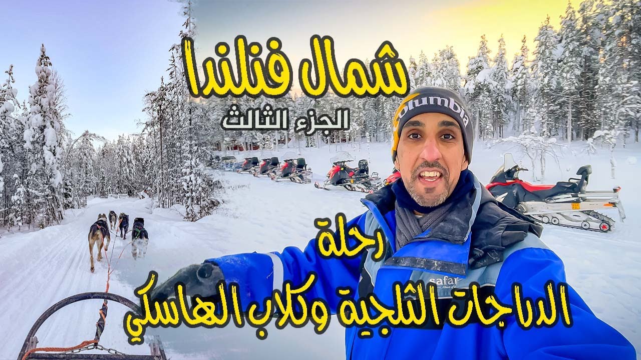 شمال فنلندا-الدراجات الثلجية وكلاب الهاسكي