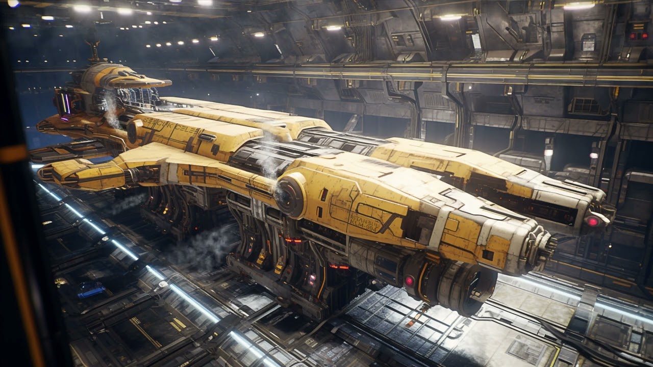 Sci-Fi Ambiance: Space Station Hangar. Spaceship Ambience for Sleep, Study, Relaxation