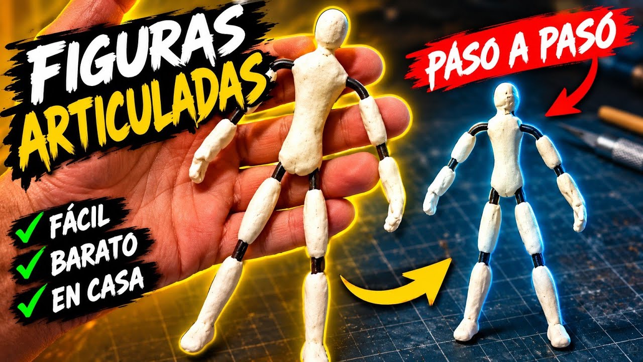 Como hacer esqueleto articulado para figuras de acción artesanales !!PORCELANA FRIA Y MULTIALAMBRE!!