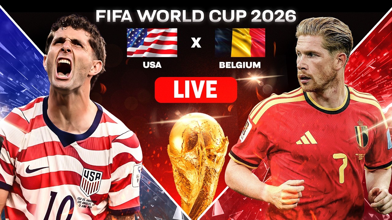 🔴 USA vs Belgium LIVE | FIFA World Cup 2026 LIVE Watchalong | Can USA Stun Belgium?⚽🔥
