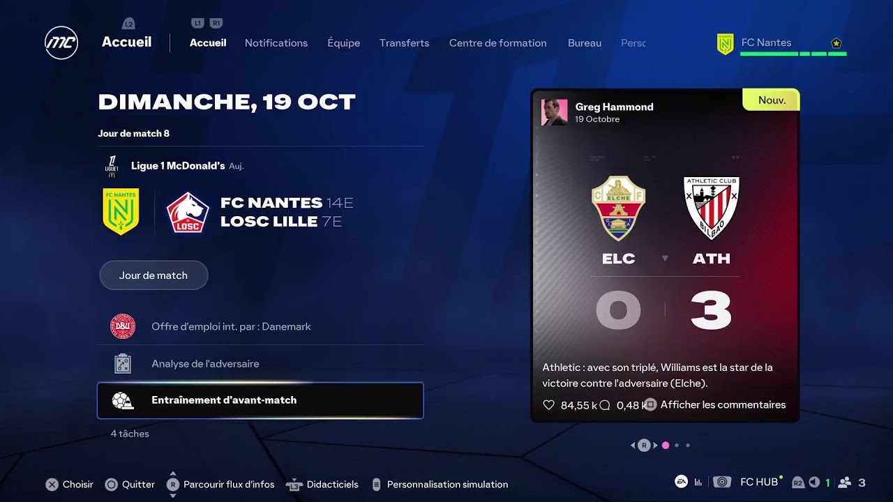 Live fc26 carrière manager #3 un nouveau coach pour un nouveau club