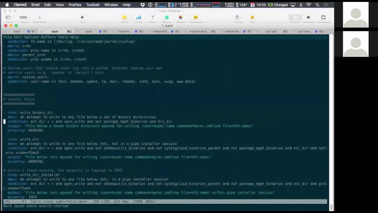 Sysdig Falco - Open Source Docker Security - Detecting a write attack below/bin