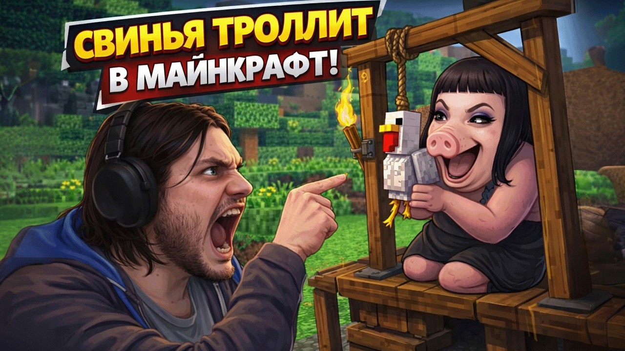Поил троллит Ярика в майнкрафт