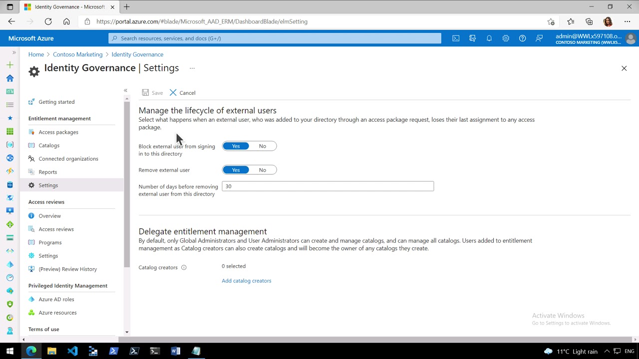 SC-300 Lab27: Manage the lifecycle of external users in Azure AD Identity Governance settings