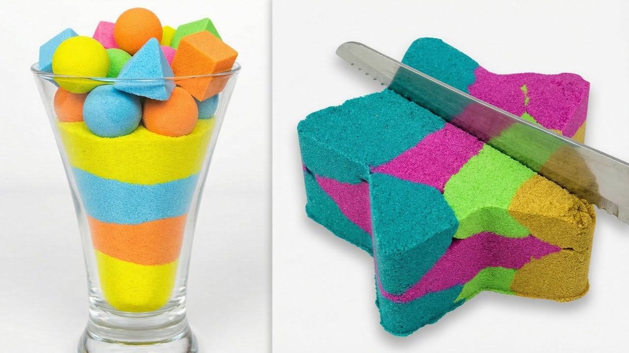 Best of 2026 Very Satisfying Kinetic Sand ASMR | Rainbow Slice & Heart Drop (Compilation #43)