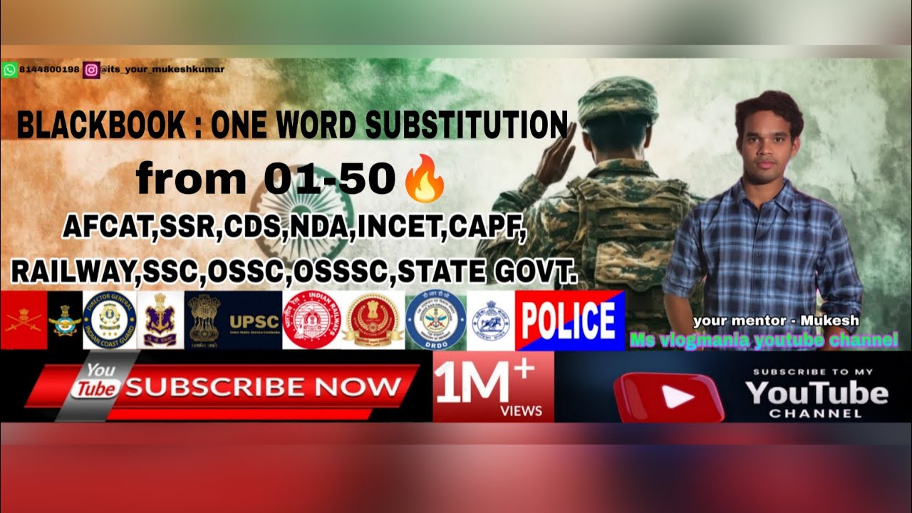 Blackbook: One word substitution 🔥Q.01-50📚🎯🔥