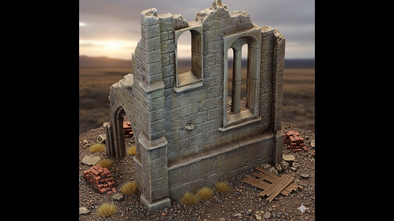 CHURCH RUIN BY VERLINDEN PLASTER MDA35001