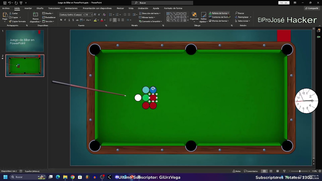 Haciendo un juego de Billar en PowerPoint - 🔴 | ElProJosé Hacker