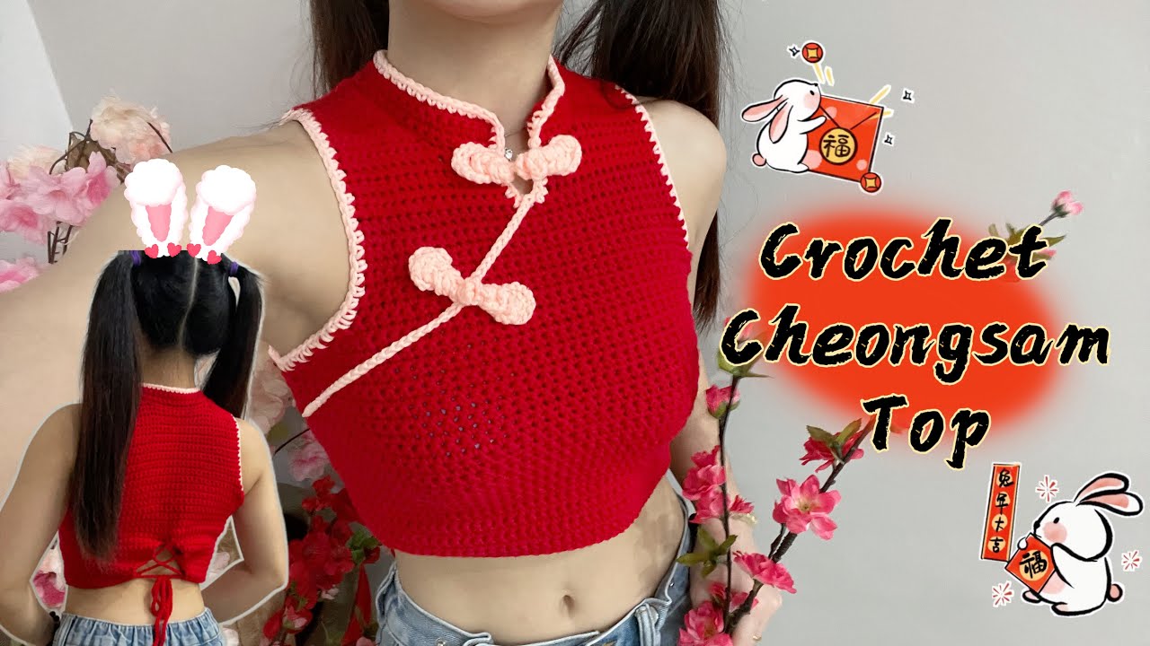 Crochet Cheongsam Top 🧧