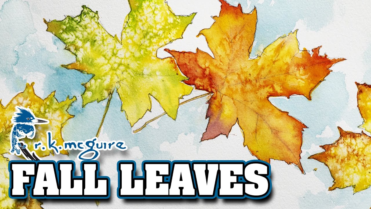 How to Watercolor Paint Fall Leaves + Salt Texture | Summer Art Series | R K McGuire