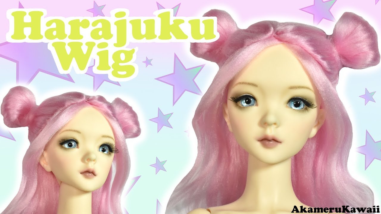 How to: Cute Harajuku inspired Doll Wig - Pastel Yarn Wig Tutorial