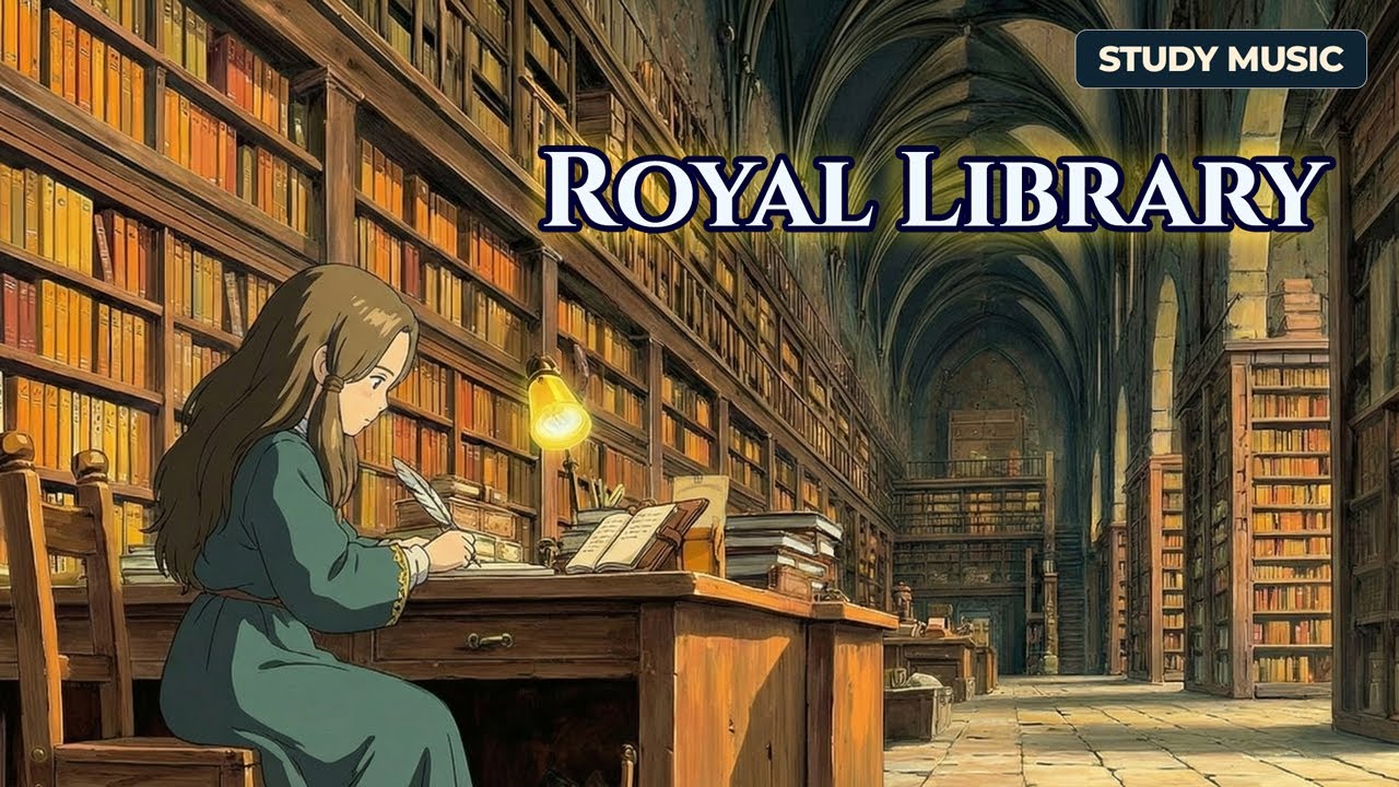 The Great Library 📖 Dark Academia & Deep Focus Ambience [ Ghibli Style Study Music ]