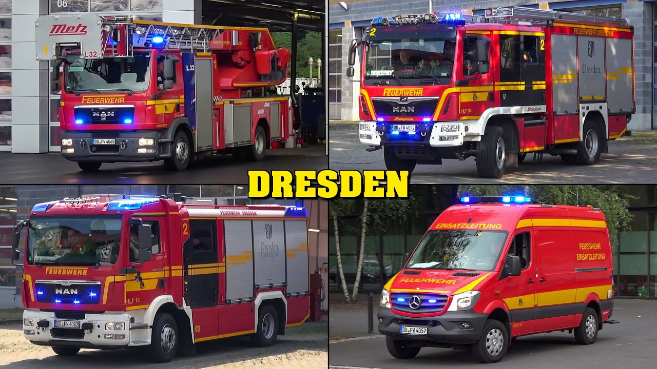 [Feuerwehr DRESDEN] - LÖSCHZUG 5 | Einsatzfahrten der Feuerwachen 1, 2, 4 & 5!