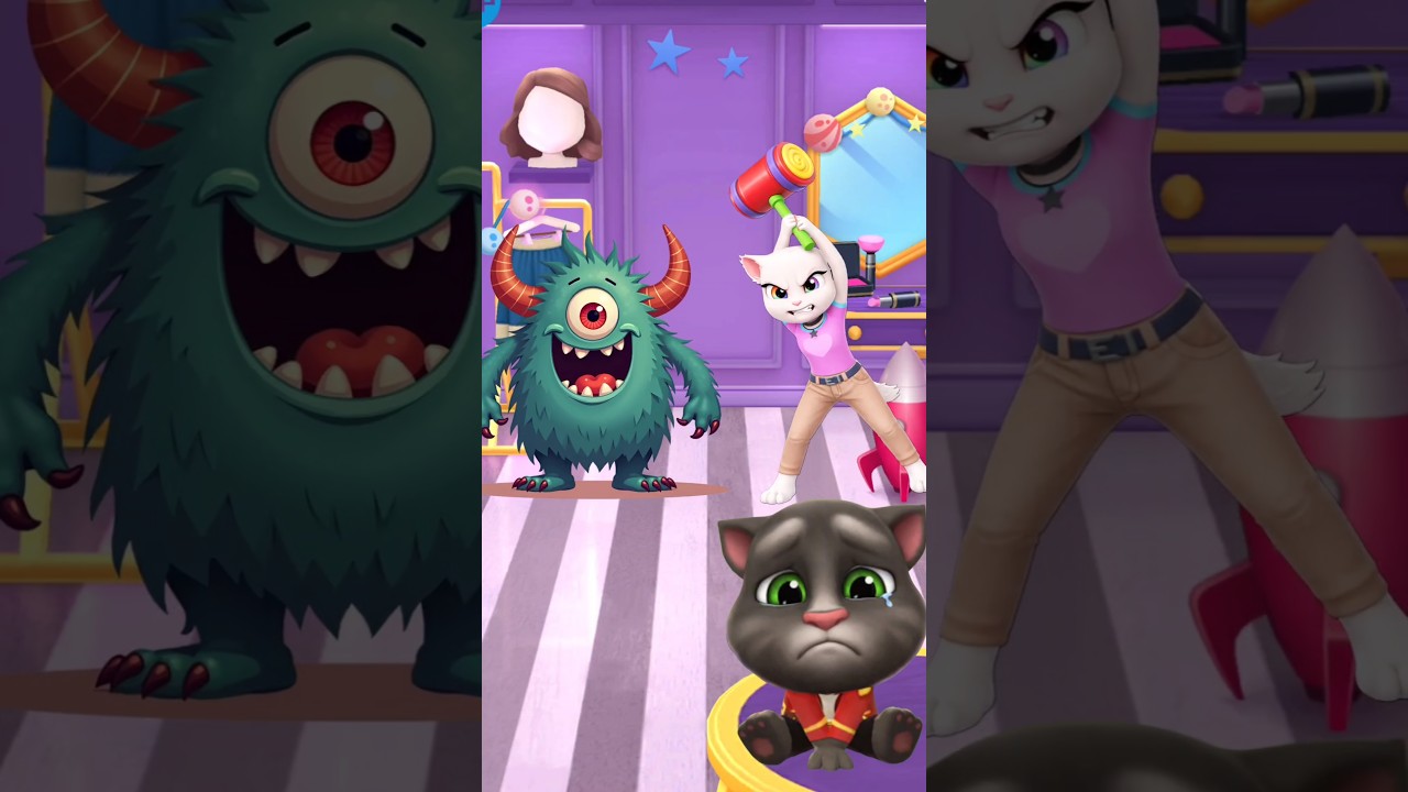 Monster Vs Angela 🙀#shorts #animation #trending #mytalkingtom
