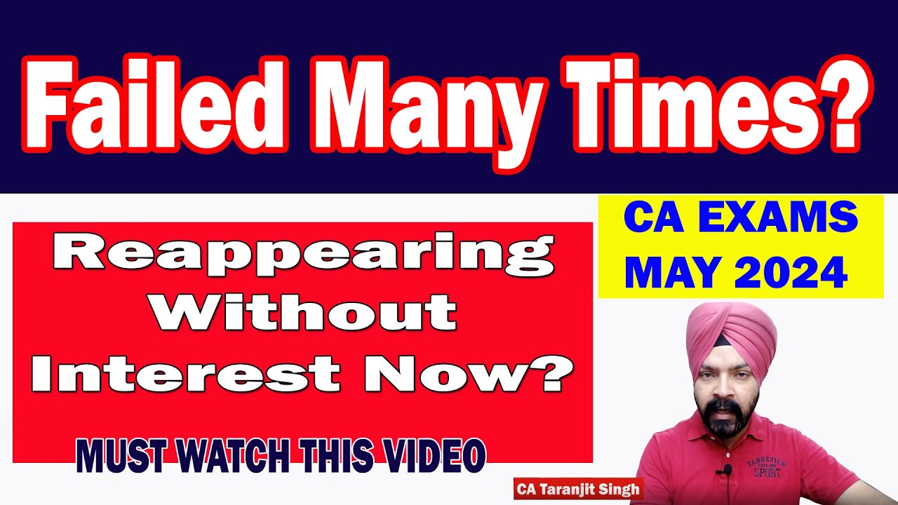 Reappearing In CA Exams Without Interest? Then Must Watch | CA Taranjit Singh