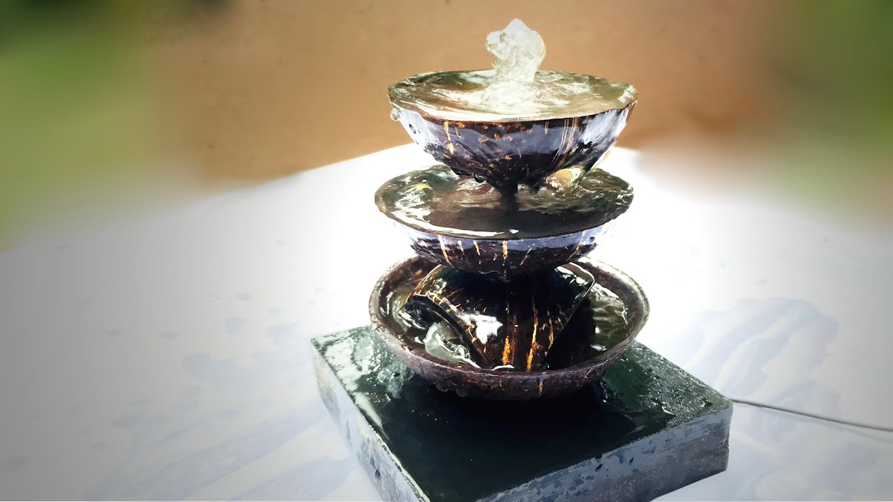 Cocoanut shell Amazing Tabletop Water Fountain | DIY Awesome Cocoanut shell Waterfall  | Top LEVELS