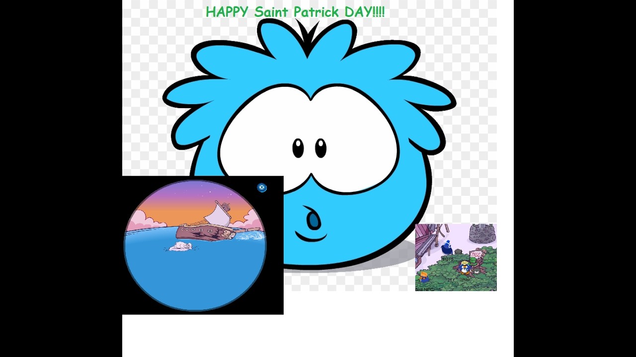 ROCKHOPPER CRASHED, PUFFLES, AND PATRICK DAY!!!! | Club Penguin Zero....