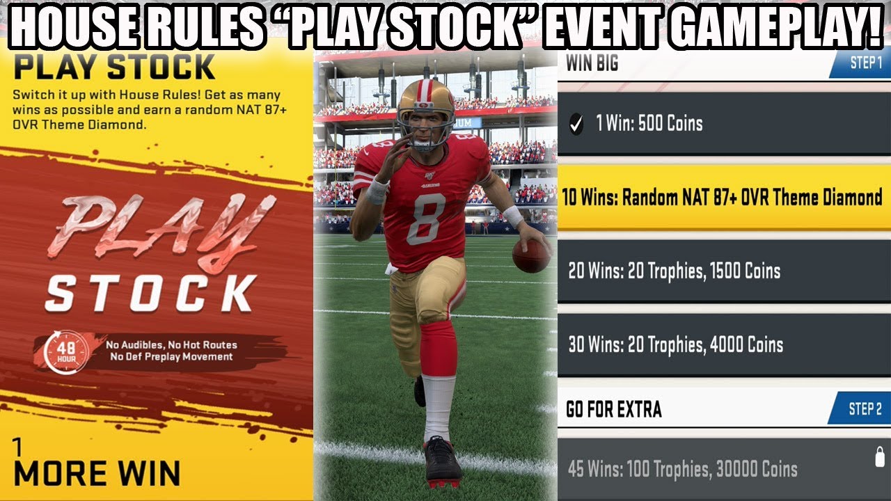 HOUSE RULES PLAY STOCK GAMEPLAY! INSANE TOUCHDOWN BY JERRY RICE! | MADDEN 20 ULTIMATE TEAM