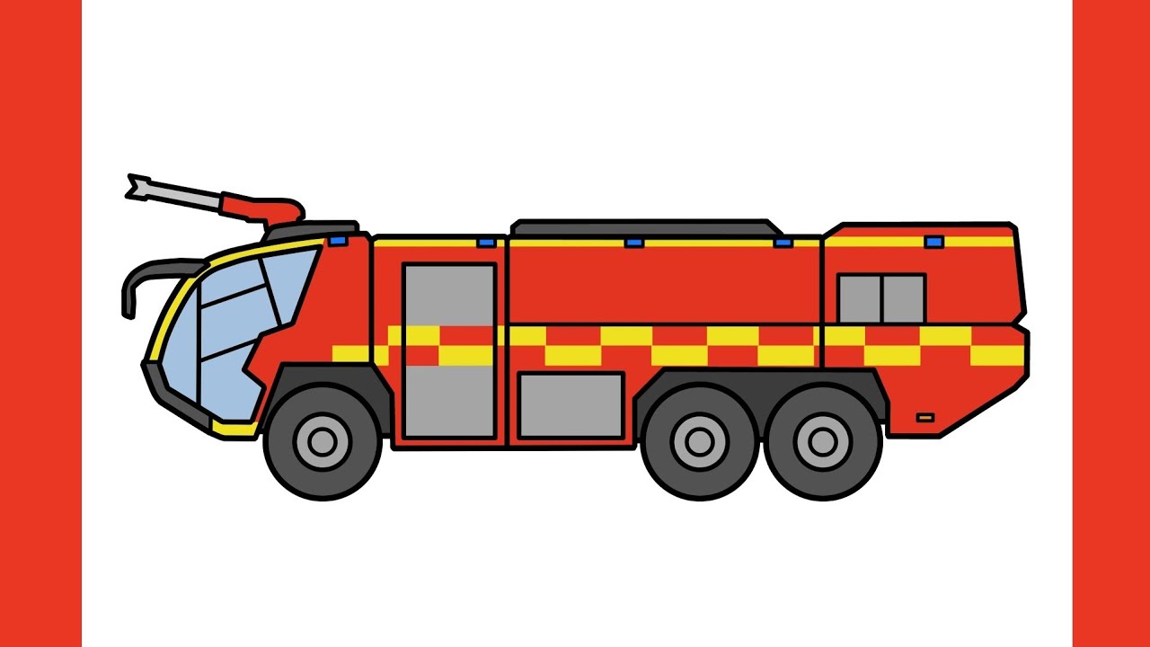 How to draw a Fire truck step by step / drawing Rosenbauer Panter 6x6 