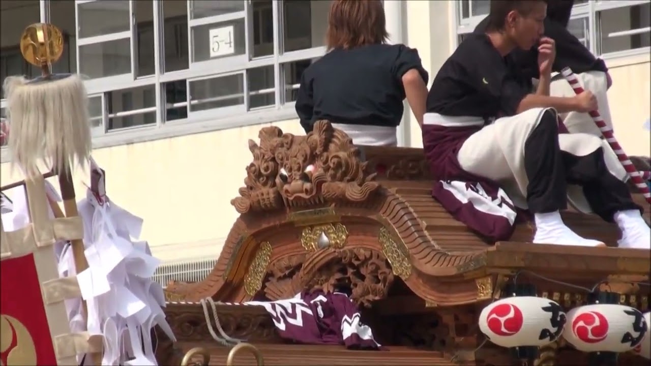 2012- 10 -10:東大阪市若江鏡神社の地車(3地区小学校訪問)