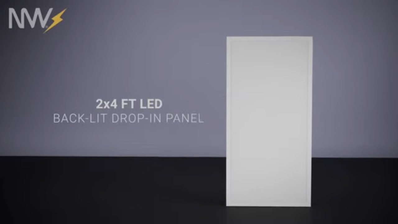 NuWatt Lighting 2x4 LED Flat Panel Light for Drop Ceiling, T-Bar Grid, or Lay In Light Fixtures