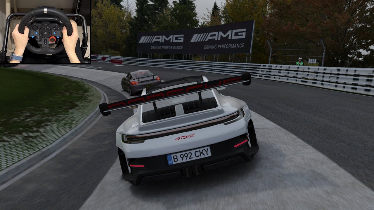 Porsche 911 GT3 RS-Nürburgring Nordschleife Trackday | Assetto Corsa Steering Wheel Gameplay