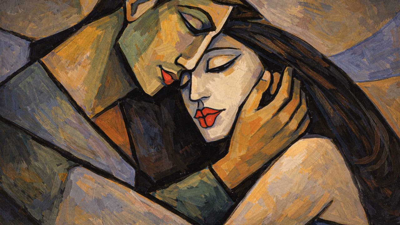 Quiet Embrace — Romantic Abstract Art with European Coffeehouse Music