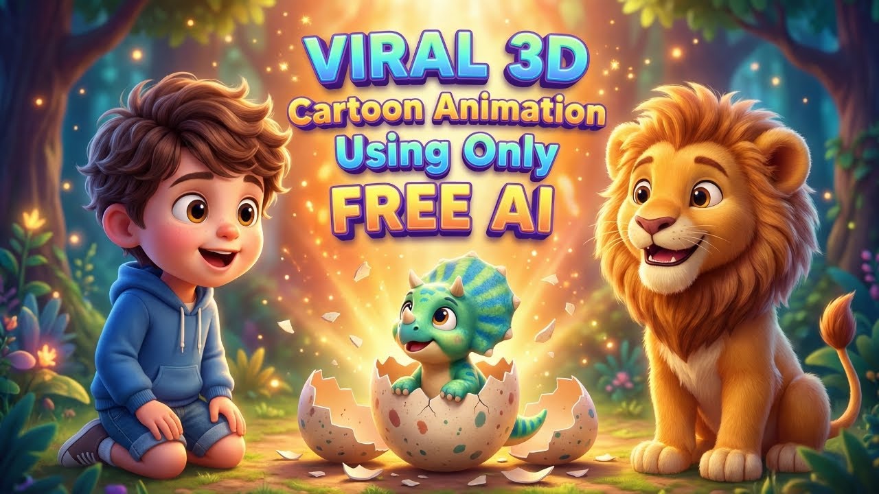 How I Created VIRAL 3D Cartoon Animation Using Only FREE AI Perfect Character Consistency + Lip Sync