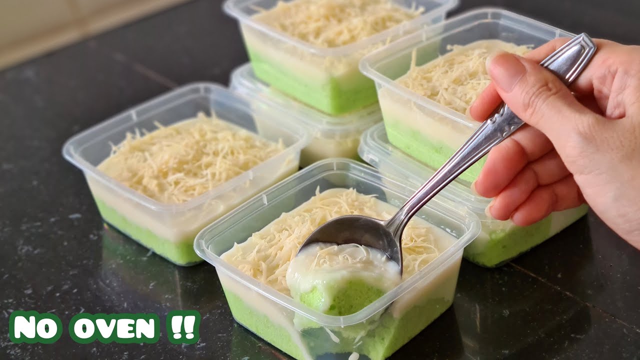 Modal 4 ribuan per cup, membuat Pandan and cheese dessert box yang lumer dimulut. Tanpa oven!