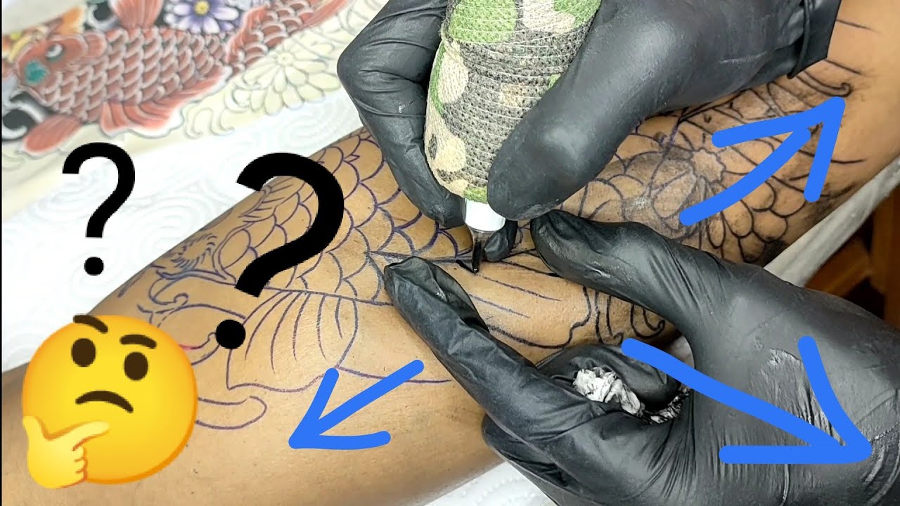 japanese koi fish tattoo ( part 1) | 11RL round liner 12 gauge ? 🤔